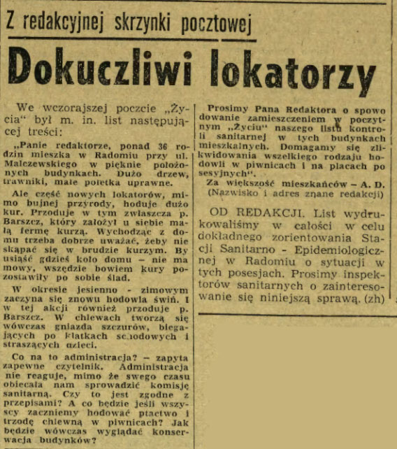 Dokuczliwi lokatorzy