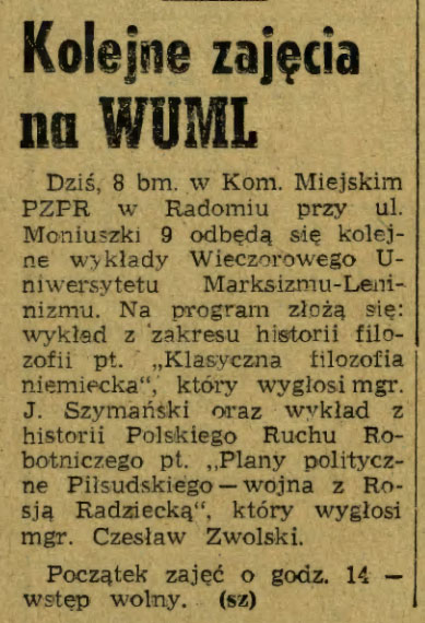 Kolejne zajęcia na WUML