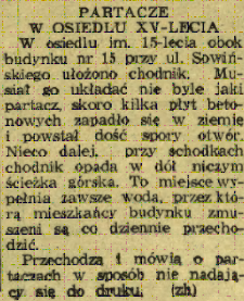Partacze w osiedlu XV-lecia