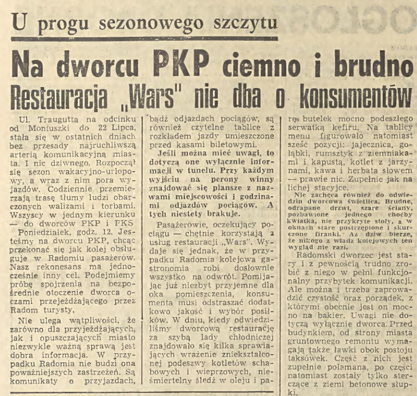 Na dworcu PKP ciemno i brudno