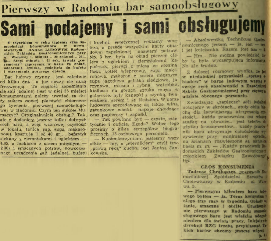 Pierwszy w Radomiu bar samoobsługowy
