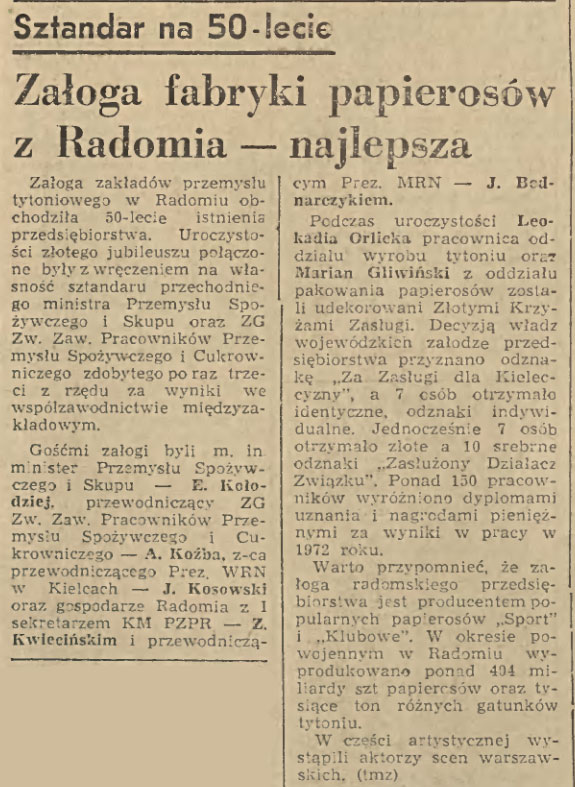 Załoga fabryki papierosów w Radomiu najlepsza