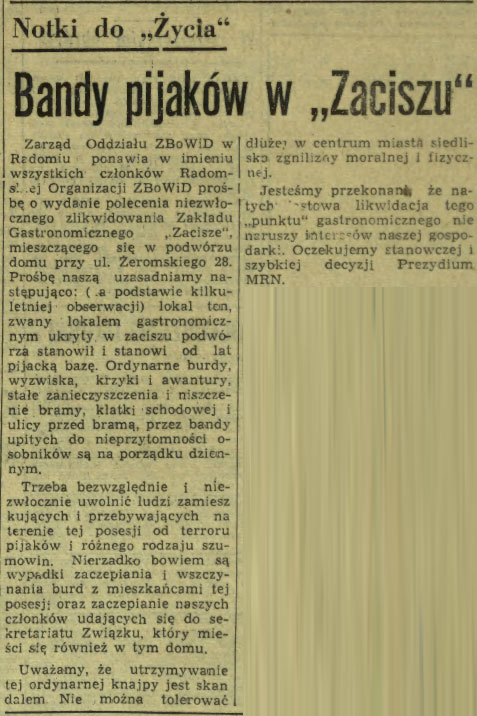 Bandy pijaków w "Zaciszu"