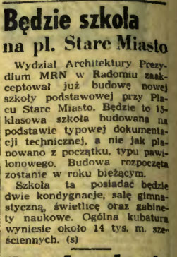 Będzie szkoła na Placu Stare Miasto