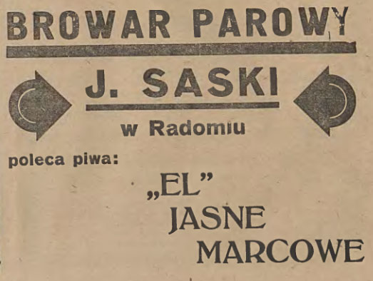 Browar J. Saski - reklama