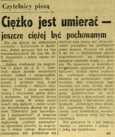 Ciężko jest umierać - jeszcze ciężej być pochowanym