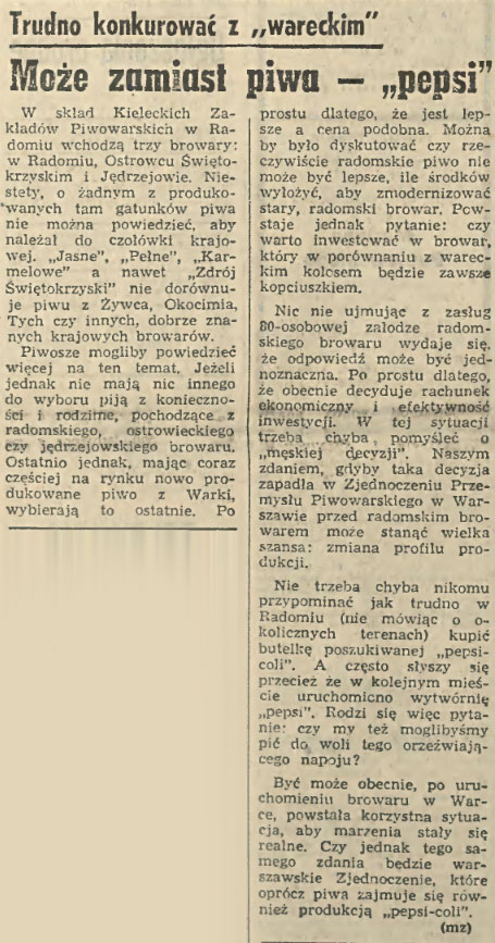 Może zamiast piwa - "pepsi"