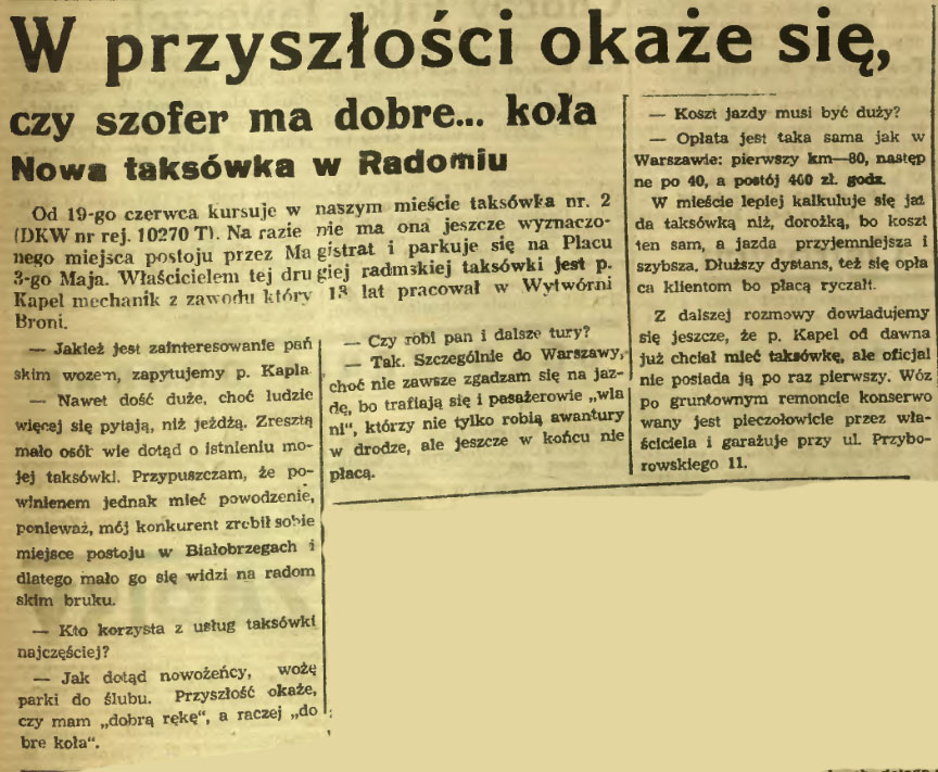 Nowa taksówka w Radomiu