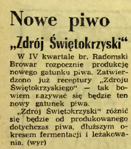 Nowe piwo „Zdrój Świętokrzyski"