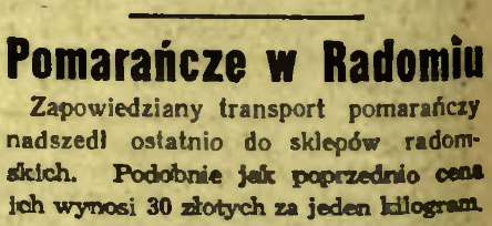 Pomarańcze w Radomiu