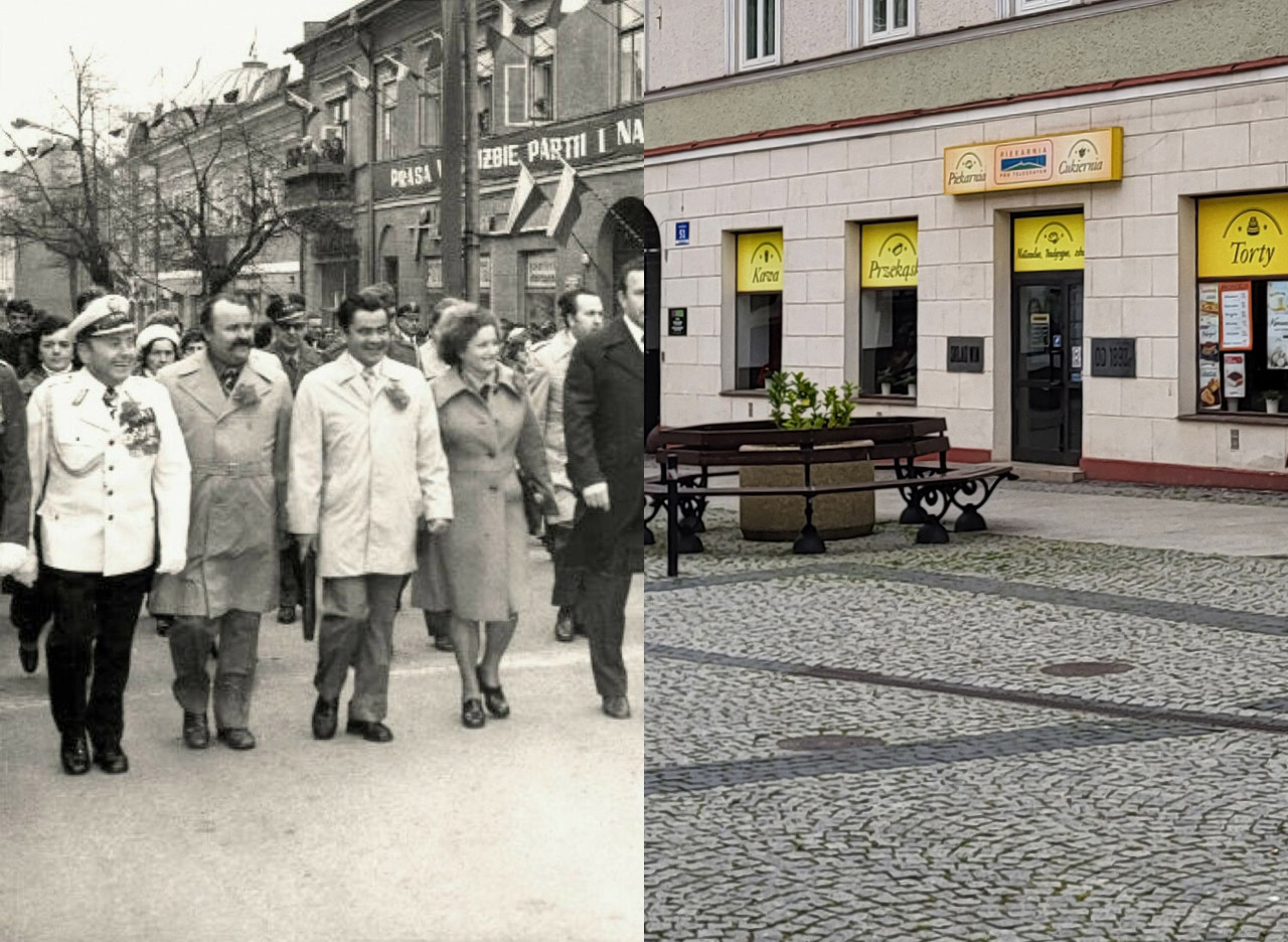 Pochód 1-majowy ulicą Żeromskiego