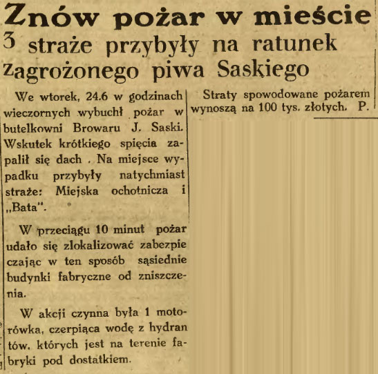 3 straże przybyły na ratunek Zagrożonego piwa Saskiego