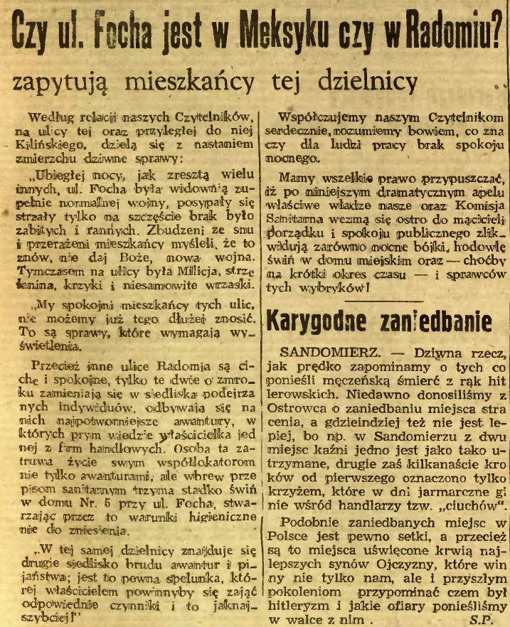 Czy ul. Focha jest w Meksyku czy w Radomiu?