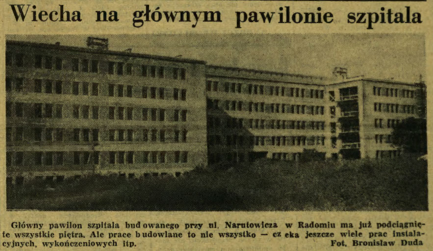 Wiecha na głównym pawilonie szpitala
