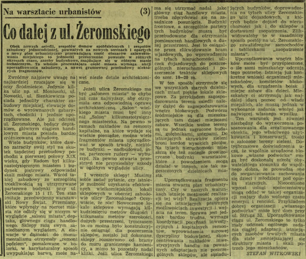 Co dalej z ul. Żeromskiego