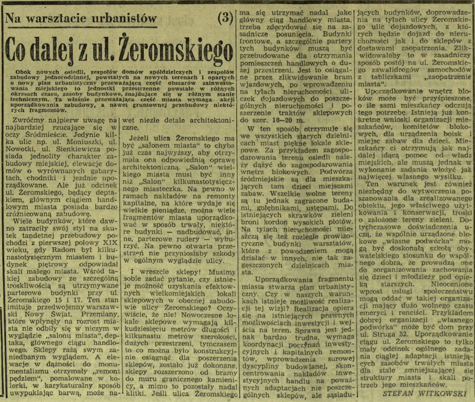 Co dalej z ul. Żeromskiego