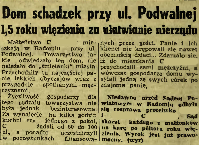 Dom schadzek przy ul. Podwalnej