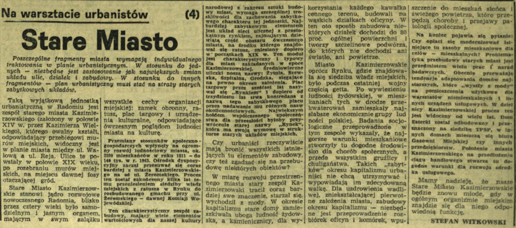 Stare Miasto na warsztacie urbanistów