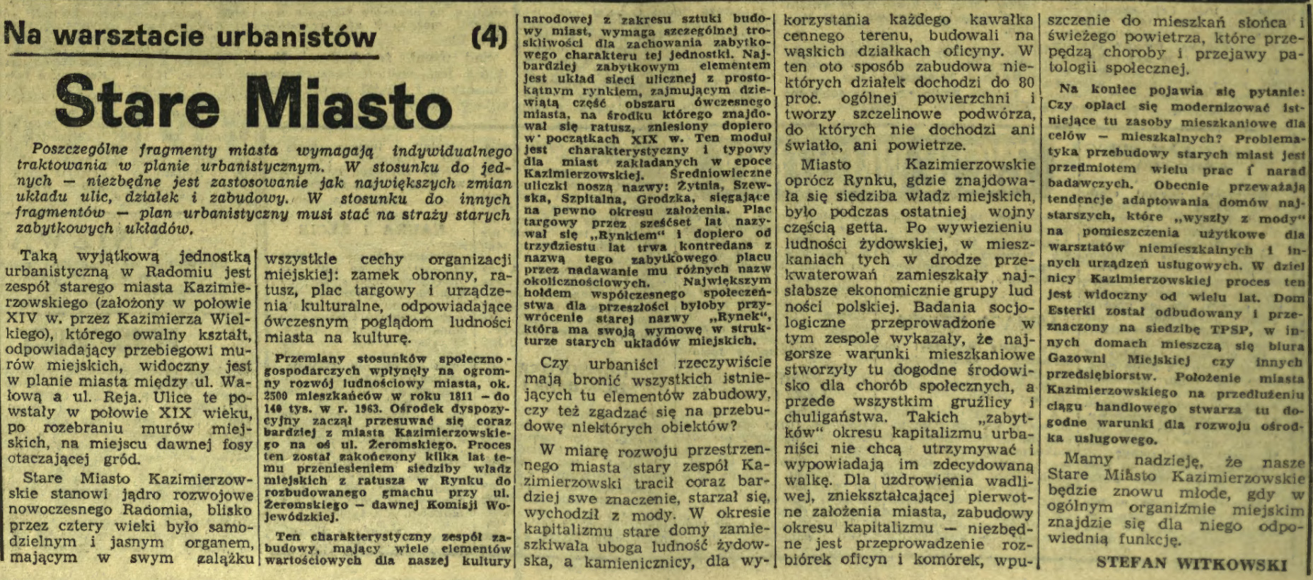 Stare Miasto na warsztacie urbanistów