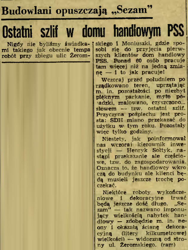 Ostatni szlif w domu handlowym PSS Sezam