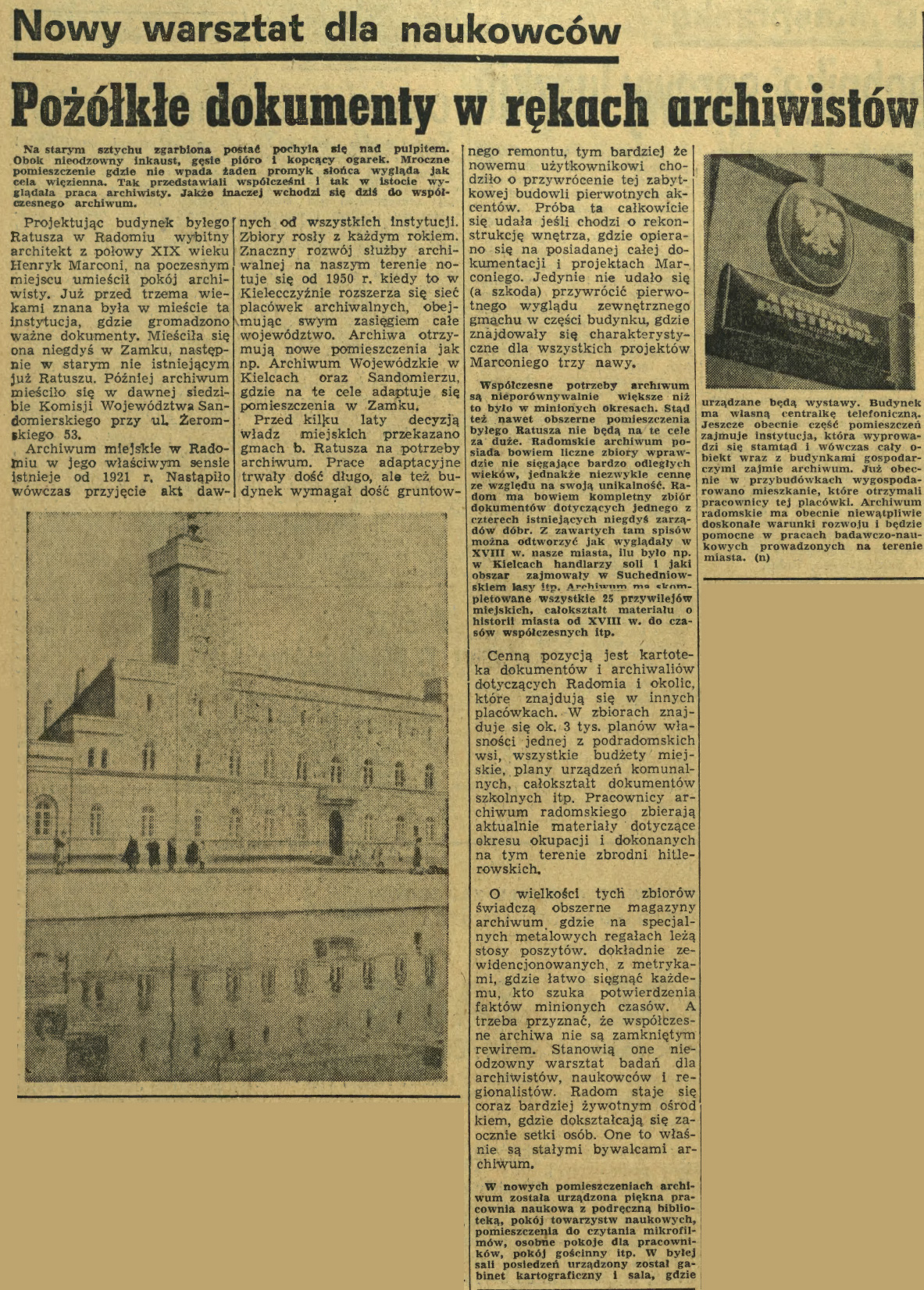 Pożółkłe dokumenty w rękach archiwistów