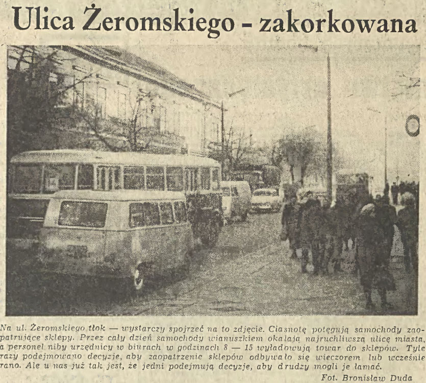 Ulica Żeromskiego - zakorkowana
