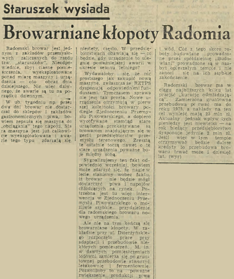 Browarniane kłopoty Radomia