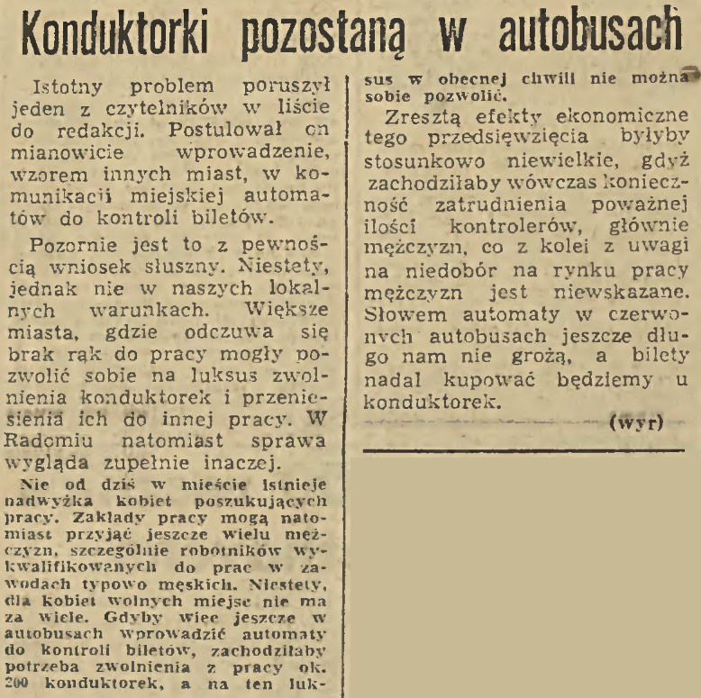 Konduktorki pozostaną w autobusach