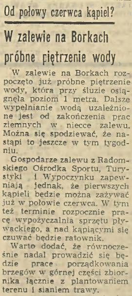 W zalewie na Borkach próbne piętrzenie wody