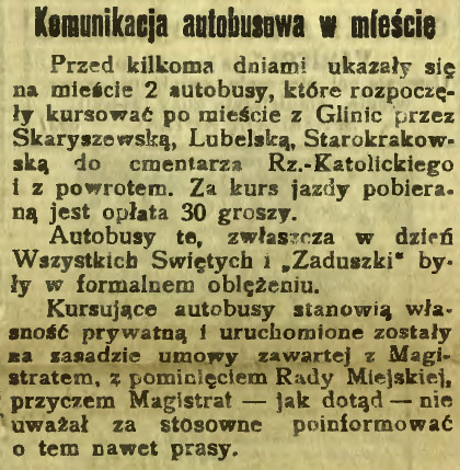 Komunikacja autobusowa w mieście