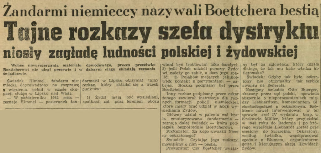 Żandarmi niemieccy nazywali Boettchera bestią