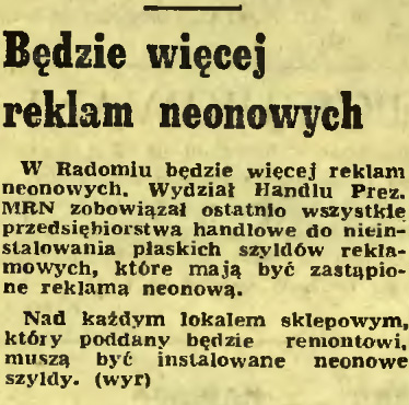 Będzie więcej reklam neonowych