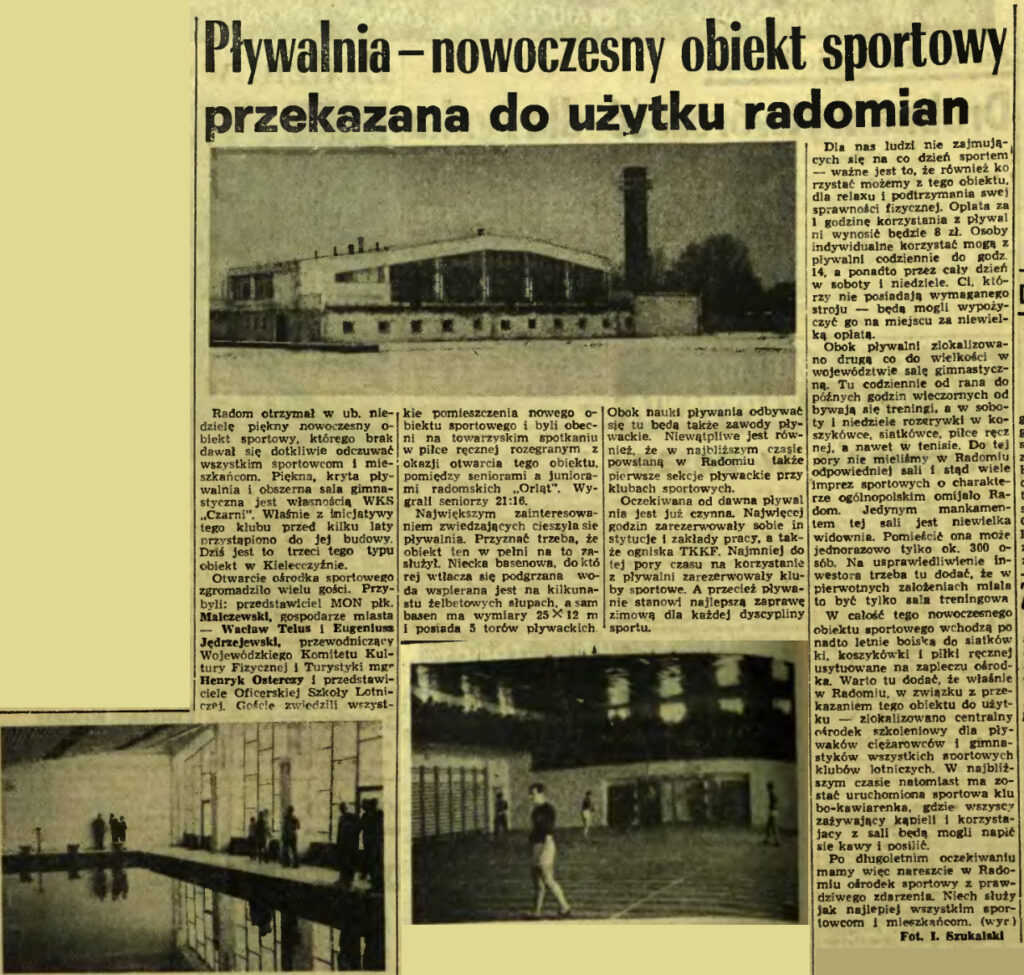Pływalnia - nowoczesny obiekt sportowy przekazana do użytku radomian