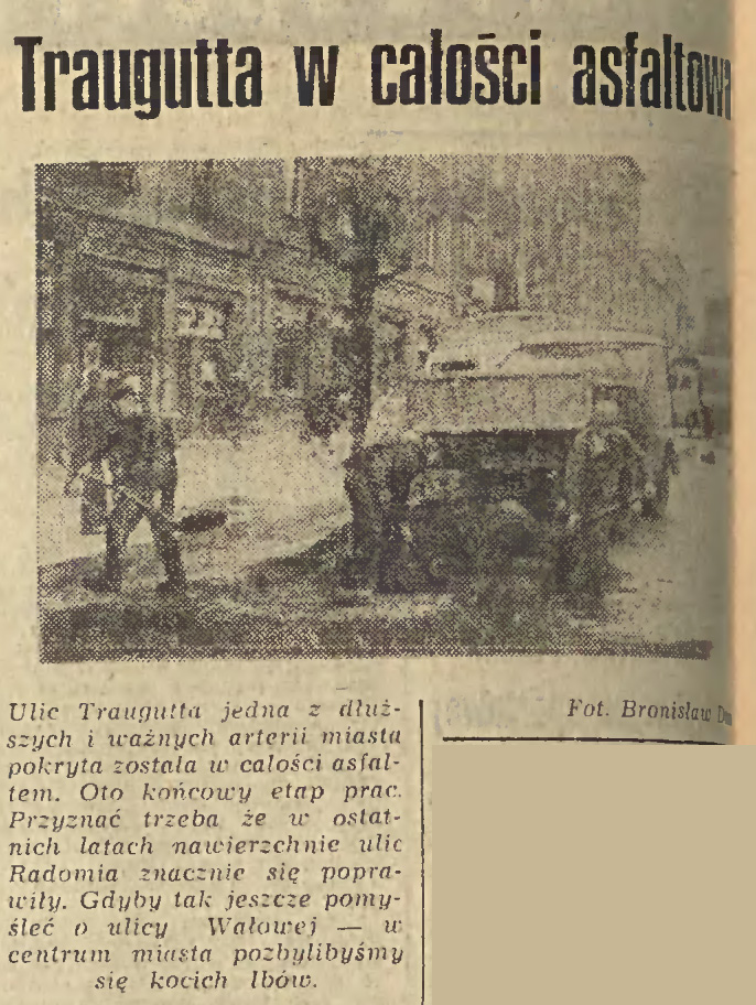 Traugutta w całości asfaltowa