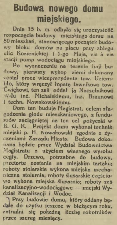 Budowa nowego domu miejskiego