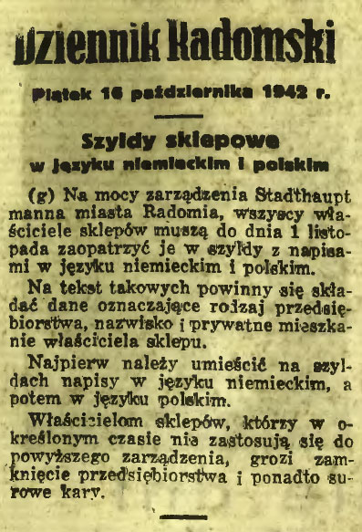 Szyldy sklepowe w języku niemieckim i polskim