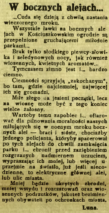 W bocznych alejach