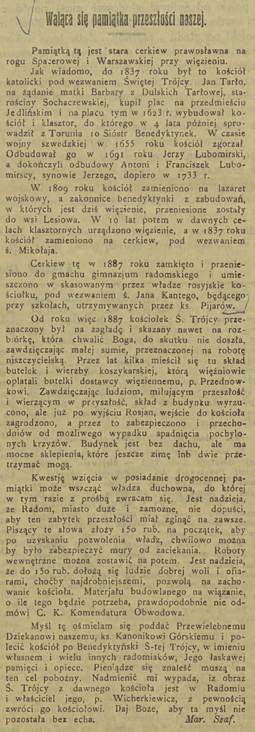 Waląca się pamiątka przeszłości naszej