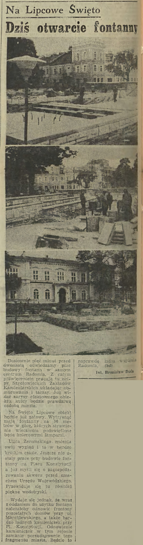 Dziś otwarcie fontanny