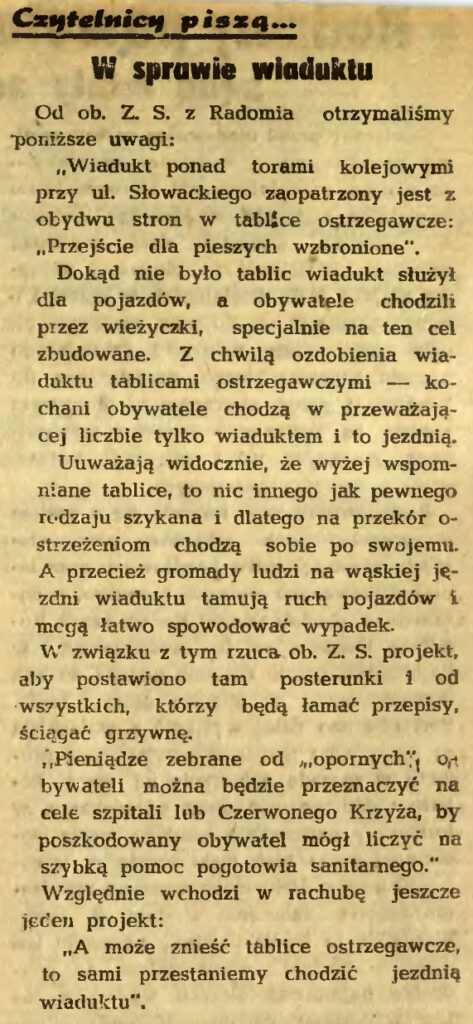 W sprawie wiaduktu