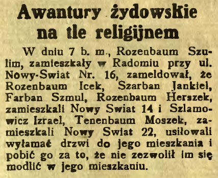 Awantury żydowskie na tle religijnem