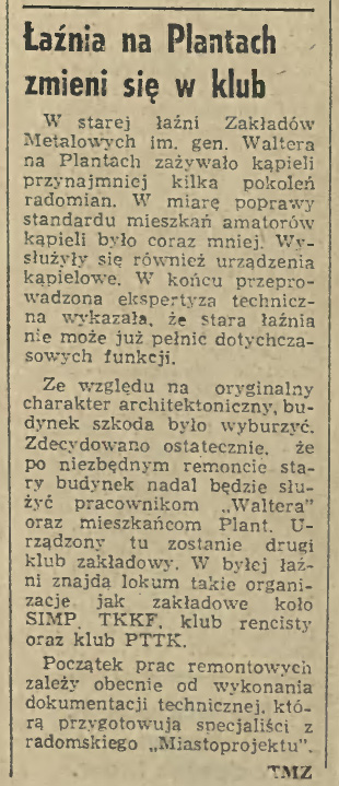 Łaźnia na Plantach zmieni się w klub