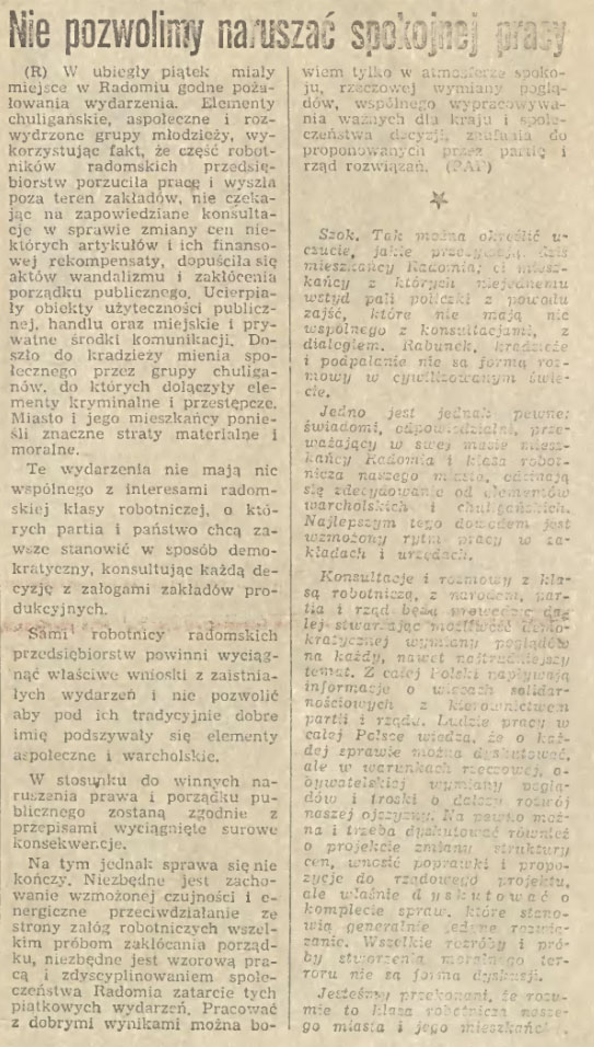 Nie pozwolimy naruszać spokojnej pracy