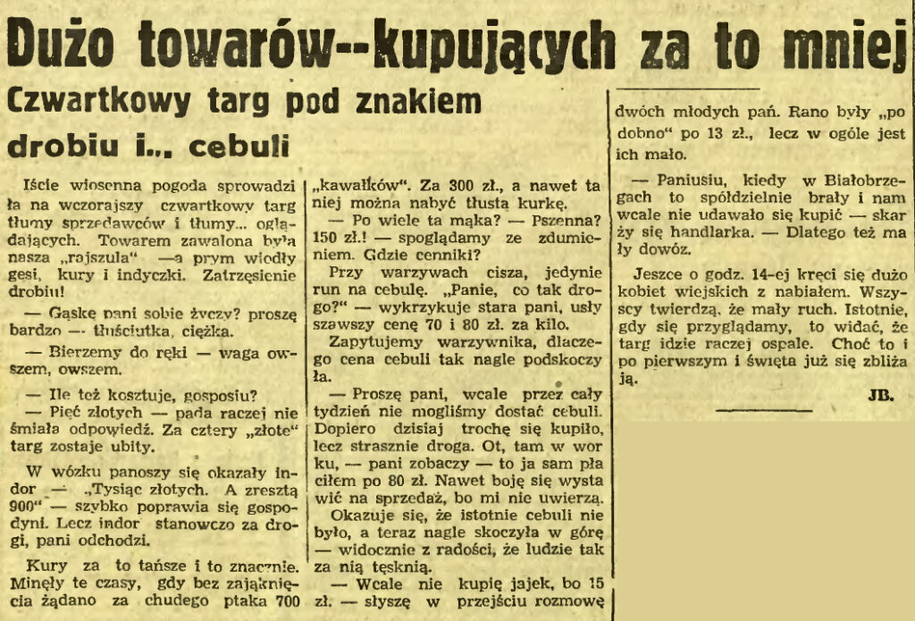Dużo towarów - kupujących za to mniej