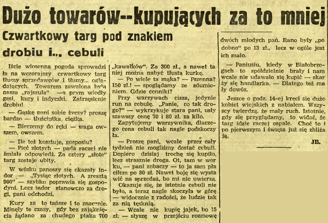 Dużo towarów - kupujących za to mniej